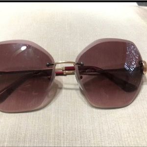 USED Bvlgari 6105-B Gold and Rose Gold Sunglasses